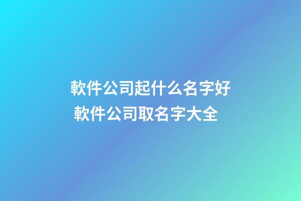 軟件公司起什么名字好 軟件公司取名字大全-第1張-公司起名-玄機派